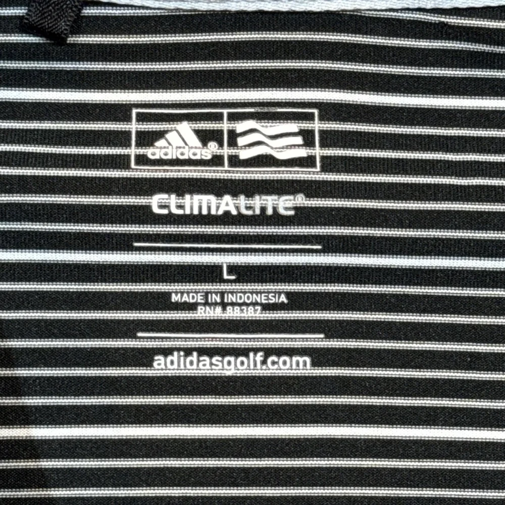 Adidas Golf US Open Merion 2013 Polo Shirt L Black White Climalite Striped Lexus